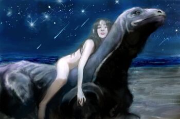 1girl flat_chest girl_on_top komodo_dragon lizard loli nude reptile riding tagme what