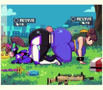 1futa 1girl ahegao all_fours animated animated_gif ass ass-to-ass ass_press bodysuit breasts brown_hair capcom chun-li clothed_sex crossover crown d.va_(overwatch) dialogue_box doggystyle double_bun english_text fortnite futa_with_female futanari hair_bun huge_ass huge_breasts huge_penis huge_testicles large_breasts long_hair overwatch penis pixel_art pixzapix ponytail sex sex_from_behind street_fighter testicles tongue tongue_out torn_bodysuit torn_clothes weapon