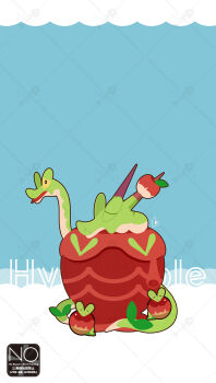 Rule 34 | apple, applin, character name, colored sclera, commentary request, evolutionary line, food, fruit, gen 8 pokemon, highres, hydra, hydrapple, meme (sleepsheep), nintendo, no humans, pokemon, pokemon (creature), pokemon focus, worm, wyrm, yellow sclera