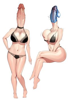 2girls barefoot between_legs bikini black_bikini black_bra black_choker black_panties bra breasts choker colored_condom condom condom_on_penis crossed_legs cum erection feet female_masturbation full_body grabbing_own_breast groin hand_between_legs highres knees_together_feet_apart large_breasts large_penis lingerie lulu-chan92 masturbation misplaced_genitals multiple_girls navel original panties penis penis_head see-through_clothes simple_background sitting standing stomach straight-on swimsuit testicles trembling uncensored underwear underwear_only used_condom used_condom_on_penis veins veiny_penis what white_background
