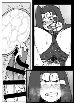 1boy 1girl amazon_(taitaitaira) bar_censor blush breasts censored cross-section cum cum_in_pussy huge_breasts large_breasts looking_down looking_up lying missionary monochrome mouth_hold on_back open_mouth penis pubic_hair saliva saliva_trail sengoku_otome sex steam steaming_body surprised sweat teeth teeth_hold torogao uesugi_kenshin_(sengoku_otome)