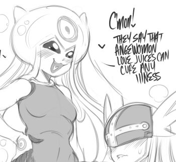 angewomon digimon digimon_(creature) jellyfish_girl jellymon monster_girl saltyxodium tentacle_hair tentacles