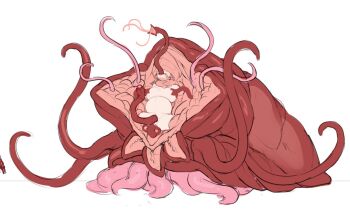 all_the_way_through allenes eldritch_abomination flesh monster mouth_with_tentacles nude original rape sketch tentacle_in_mouth tentacle_sex tentacles vaginal vore white_background