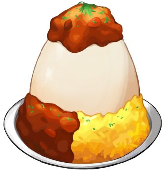 artist_request curry curry_rice egg_(food) food food_focus game_cg garnish hardboiled_egg herb nintendo no_humans official_art plate pokemon pokemon_swsh rice third-party_source transparent_background