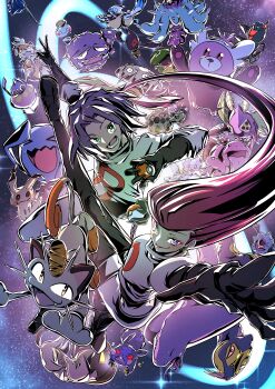 >_< absurdres amoonguss angry arbok bewear black_gloves black_pantyhose black_shoes blue_eyes blue_flower blue_hair blue_rose boots cacnea carnivine chimecho closed_eyes dustox earrings eating flower frillish frillish_(female) galaxy gen_1_pokemon gen_2_pokemon gen_3_pokemon gen_4_pokemon gen_5_pokemon gen_6_pokemon gen_7_pokemon gen_8_pokemon gloves gourgeist green_eyes growlithe hair_slicked_back high_heel_boots high_heels highres holding holding_poke_ball inkay james_(pokemon) jessie_(pokemon) jewelry kakashino_kakato knee_boots lickitung long_hair looking_at_viewer mareanie meowth mime_jr. mimikyu miniskirt morpeko nintendo open_mouth outstretched_arm pantyhose pelipper pencil_skirt poke_ball pokemon pokemon_(anime) red_hair rose seviper shoes short_hair skirt sky smile space star_(sky) starry_sky team_rocket team_rocket_uniform teeth thigh_boots thighhighs tongue tongue_out victreebel weezing wobbuffet woobat yamask yanmega zettai_ryouiki