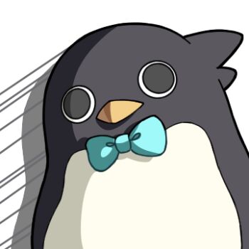 animal_focus bird blue_bow blue_bowtie bow bowtie closed_mouth commentary english_commentary gloom_(expression) lowres no_humans official_art penguin sherlock_(stella_sora) simple_background stella_sora traditional_bowtie transparent_background