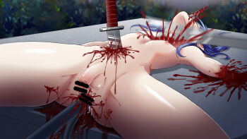 2boys age_difference aged_down amputated amputated_arm amputation amputee artist_request bar_censored belly blood blood_splatter blue_hair boys_love breasts censored crotch cutting decapitation disembodied_arm dying ero_guro execution gay guro homophobia imminent_death knife legs long_hair male male_focus male_gore multiple_boys necrophilia nipples nude original penis punishment severed_arm severed_limb shota skewer snuff suspension testicles thighs torture torture_instruments weapon yaoi zenra