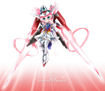 10s 1girl armor character_name english_text gundam gundam_age gundam_age-2 gundam_age-2_double_bullet gundam_girl highres mecha_musume naik off_shoulder skirt thighhighs white_thighhighs