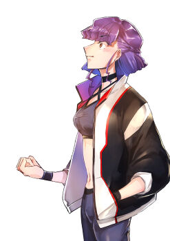 1girl code_geass code_geass:_dakkan_no_roze highres midriff navel purple_hair rutaka_haruka solo