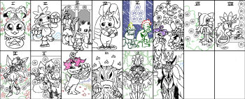 Rule 34 | alraumon, bloomlordmon, ceresmon, delumon, digimon, digimon (creature), floramon, flower, goburimon, gottsumon, highres, jyureimon, koemon, kunemon, lilamon, lilimon, looking at viewer, lopmon, mask, palmon, petals, shamamon, star (symbol), tanemon, tree, vegimon, woodmon