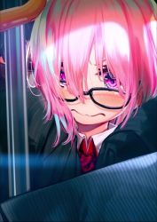 1girl animated censored chikan cum cum_in_pussy fate/grand_order fate_(series) fingering fingering_through_clothes glasses harutoshi hetero mash_kyrielight molestation multiple_views penis public_indecency purple_eyes purple_hair pussy recording sex sound stealth_sex through_clothes train_interior vaginal video video