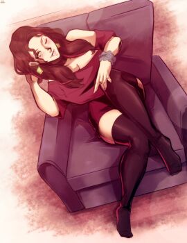 1girl breasts brown_hair cleavage dorothea_arnault earrings fire_emblem fire_emblem:_three_houses green_eyes jewelry large_breasts long_hair nico_artooo nintendo one_eye_closed solo