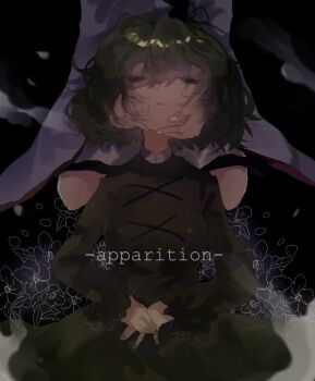 2girls closed_eyes commentary_request dress english_text green_dress green_hair lap_pillow long_sleeves mononobe_no_futo multiple_girls one-hour_drawing_challenge open_mouth robe shinjitsu_no_kuchi short_hair soga_no_tojiko solo_focus touhou upper_body white_robe