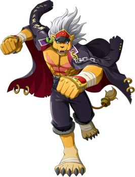 Rule 34 | ban-tyo, bancholeomon, banchou, delinquent, digimon, digimon (creature), digimon new century, lion, official art, solo