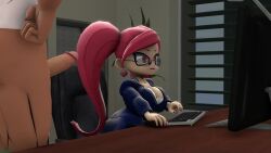 3d aiba_manami anal animated boku_no_hero_academia breasts cleavage cum cum_in_ass cum_in_pussy fellatio glasses high_heels highres la_brava large_breasts lipstick makeup nipples office_lady oral red_heels sex shortstack sound standing standing_sex tagme thick_thighs thighhighs thighs twintails vadamarts video