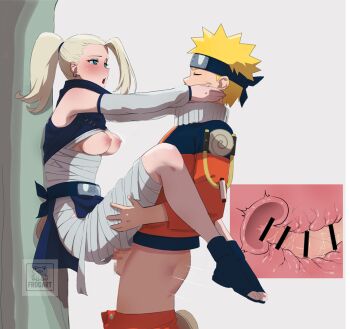 1boy 1girl blonde_hair blush cervical_penetration cervix commentary deep_penetration frog_(nmuv8433) hetero naruto_(classic) naruto_(series) penis sex standing standing_sex symbol-only_commentary uterus uzumaki_naruto vaginal x-ray yamanaka_ino