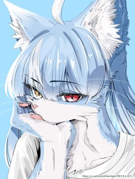 1girl absurdres akegata_tobari animal_ears cat_ears cat_girl cat_paws expressionless furry furry_female highres looking_at_viewer red_eyes tagme yellow_eyes