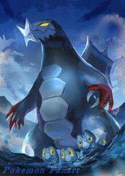 baxcalibur black_eyes blue_claws blue_spine colored_sclera colored_skin dragon fangs frigibax grey_skin ice long_tail nanami_lusia nintendo no_humans pokemon pokemon_(creature) pokemon_focus scales skin_fangs spine tail v-shaped_eyes yellow_eyes yellow_sclera