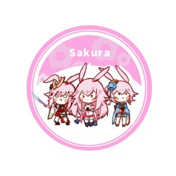 Rule 34 | 3girls, animal ears, armor, blue flower, blue kimono, character name, chibi, chon (klliaytong), closed mouth, commentary request, flower, food, fox ears, hair flower, hair ornament, holding, holding food, holding sword, holding weapon, honkai (series), honkai impact 3rd, japanese armor, japanese clothes, katana, kimono, long hair, multiple girls, multiple persona, nontraditional miko, o o, onigiri, open mouth, pink hair, pink skirt, ribbon-trimmed thighhighs, ribbon trim, short kimono, simple background, skirt, sword, thighhighs, weapon, white background, white kimono, white sleeves, white thighhighs, yae sakura, yae sakura (blooming maiko), yae sakura (flame sakitama), yae sakura (goushinnso memento), yae sakura (gyakushinn miko)