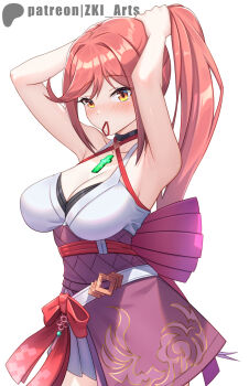 1girl breasts glimmer_(xenoblade) highres large_breasts ponytail solo xenoblade_chronicles_(series) xenoblade_chronicles_3 xenoblade_chronicles_3:_future_redeemed z-ki