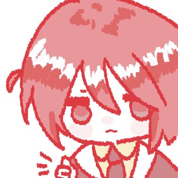 Rule 34 | :<, brown jacket, brown necktie, chibi, chibi only, epic battle fantasy, highres, jacket, lance (epic battle fantasy), male focus, necktie, no headwear, portrait, red eyes, red hair, shirt, short hair, simple background, thumbs up, undo 1303, white background, yellow shirt