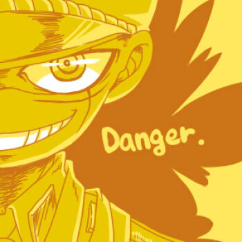 Rule 34 | 1boy, bald, crazy eyes, english text, evil smile, formal clothes, grin, hat, looking at viewer, lowres, male focus, monochrome, nanbaka, scar, smile, solo, sugoroku hajime, suit, teeth, upper body, you gonna get raped