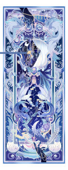 Rule 34 | 3boys, absurdres, aiguillette, arm ribbon, arm up, beiji dahai mi, bellflower, black cape, black gloves, black hat, black jacket, black pants, blue feathers, blue flower, blue hair, blue jacket, blue ribbon, blue theme, border, brooch, bug, butterfly, cane, cape, card (medium), chinese bellflower, chinese commentary, circuit board, clarence clayden, clarence clayden (everyday outfit), clarence clayden (infinite empire), collared shirt, commentary request, cornflower, crescent moon, curtain grab, curtained hair, curtains, dragon, epaulettes, eyewear strap, faceless, faceless male, facing away, facing viewer, feathered wings, feathers, flower, full body, gem, glasses, gloves, hat, highres, holding, holding cane, holding ribbon, holding scissors, insect, insect wings, jacket, jewelry, long hair, long sleeves, lovebrush chronicles, low ponytail, male focus, military hat, military uniform, moon, multiple boys, multiple persona, on stairs, orange gem, out of frame, pants, parted bangs, peaked cap, plume, ponytail, purple flower, reaching, ribbon, scissors, semi-rimless eyewear, shirt, short hair, size difference, sky, sleeve cuffs, stairs, standing, star (sky), starry skin, starry sky, tassel, under-rim eyewear, upper body, walking, white border, white butterfly, wings, yellow-framed eyewear, yellow ribbon