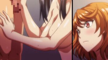 10s 1boy 2019 2girls animated animated_gif anime_screenshot black_hair blush bouncing_breasts breasts bunnywalker censored classroom fat fat_man fellatio grabbing_another's_penis hairband kneeling komori_hitomi long_hair medium_breasts mind_control multiple_girls navel nipples nude onlookers oral orange_hair public_indecency red_eyes saimin_seishidou sakagami_haruno school shiny_skin side_ponytail split_screen surprised t-rex_(animation_studio) tagme tanaka_hajime_(saimin_seishidou) testicles ugly_bastard yellow_hairband zenra