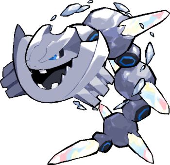 blue_eyes commentary_request crystal full_body gen_2_pokemon kawaanago lowres mega_pokemon mega_steelix metal_skin nintendo no_humans open_mouth pokemon pokemon_(creature) pokemon_focus solo steelix teeth transparent_background