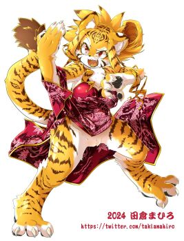 1girl animal_ears breasts chinese_clothes furry furry_female highres large_breasts tagme takura_mahiro tiger_ears tiger_girl