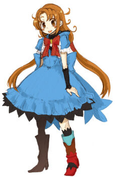 Rule 34 | 1girl, 2008, artist name, artist request, blue dress, bow, bowtie, brown eyes, brown hair, dorothy gale, dorothy gale (riz-zoawd), dress, female focus, high heels, long hair, long skirt, media.vision, red shoes, riz-zoawd, shoes, skirt, the wizard of oz