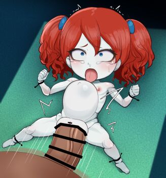 1boy 1girl 4066 ahegao ashes bdsm blue_eyes blush bondage bound colored_skin constricted_pupils dark-skinned_male dark_skin doll_girl dot_nose flat_chest full_body hetero large_penis loli looking_at_penis looking_down lying medium_hair mini_person minigirl nipples on_back open_mouth penis poppy_(poppyplaytime) poppy_playtime rape red_hair rolling_eyes sex size_difference solo_focus spread_legs stomach_bulge tears toes tongue tongue_out twintails vaginal white_skin