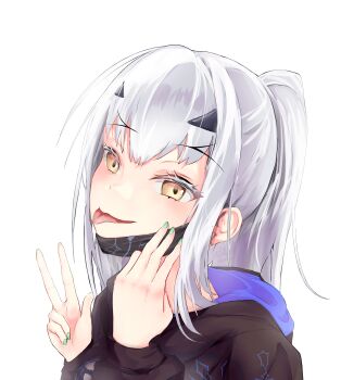 1girl absurdres bikini black_bikini black_shrug blush breasts commentary_request fate/grand_order fate_(series) forked_eyebrows high_ponytail highres long_hair long_sleeves looking_at_viewer mask melusine_(fate) melusine_(swimsuit_ruler)_(fate) melusine_(swimsuit_ruler)_(first_ascension)_(fate) mouth_mask ponytail shrug_(clothing) sidelocks small_breasts smile solo swimsuit tongue tongue_out tutuuraura88 white_hair yellow_eyes