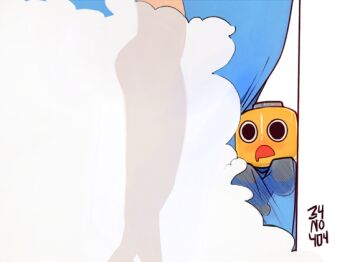 1girl 34no404 ass mega_man_(series) mega_man_legends_(series) nude servbot_(mega_man) sewer silhouette tron_bonne_(mega_man)