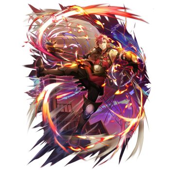 1boy arm_tattoo armor armpits artist_request aura black_gloves black_pants black_shirt brown_armor brown_gloves clenched_teeth closed_mouth elbow_gloves frown full_body game_cg gloves greaves grey_armor hair_between_eyes holding holding_scythe jumping l&#039;arc_berg_sickle leather_loincloth loincloth looking_at_viewer male_focus messy_hair official_art outdoors pants pauldrons poleyn purple_sky red_eyes red_hair red_shirt red_sky sailing_ship scythe shin_guards shirt short_hair shoulder_armor simple_background single_pauldron sky sleeveless sleeveless_shirt solo swept_bangs tate_no_yuusha_no_nariagari tate_no_yuusha_no_nariagari_rerise tattoo teeth transparent_background two-tone_armor two-tone_shirt underwear v-shaped_eyebrows vassal_scythe_(demon_dragon_scythe)_(tate_no_yuusha_no_nariagari) vassal_scythe_(tate_no_yuusha_no_nariagari)