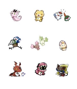 Rule 34 | betamon, blonde hair, chibimon, culumon, digimon, digimon (creature), duftmon, ex-tyranomon, gomamon, green eyes, guilmon, highres, holy ring, holydramon, horns, kiwimon, lopmon, monzaemon, plotmon, pururumon, tail, terriermon, wings, zero unit