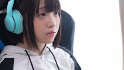 1boy 1girl animated black_hair censored chair controller cum cum_in_pussy cunnilingus emotionless_sex fellatio game_controller gaming_chair headphones holding holding_controller holding_game_controller japanese_(nationality) jav oral photo_(medium) playing_games real_life sex shirt skirt sound swivel_chair tagme vaginal video white_shirt