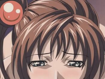 00s 1boy 1girl 2003 animated animated_gif bible_black bible_black_night_of_the_walpulgiss blush breasts brown_hair fellatio hair_ornament hetero imari_kurumi large_breasts long_hair minase_taki nude oral penis ponytail pubic_hair side_ponytail tagme uncensored veins veiny_penis