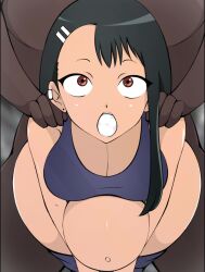 1boy 1girl anal animated ass black_hair bouncing_ass breasts brown_eyes cum cum_in_ass cum_overflow curvy dark-skinned_male dark_skin gym gym_shirt gym_uniform hands_on_another&#039;s_shoulders hetero highres huge_ass huge_penis ijiranaide_nagatoro-san interracial large_penis medium_breasts nagatoro_hayase naughty_face penis sex shirt standing standing_sex stomach_bulge tagme testicles thick_thighs thighs video vomiting_cum wide_hips zonen404