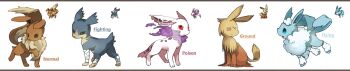 artist_request eevee evolution gen_1_pokemon highres long_image nintendo no_humans pokemon pokemon_(creature) wide_image