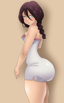 1girl ass blush brown_hair chimeraindura green_eyes long_hair nanatsu_no_taizai nipples zaneri_(nanatsu_no_taizai)