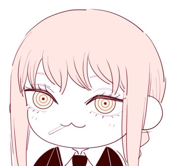 1girl :3 blonde_hair chainsaw_man chibi chibi_only closed_mouth collared_shirt deer60868637 jacket limited_palette long_hair makima_(chainsaw_man) necktie ringed_eyes shirt sidelocks solo yellow_eyes