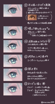 2girls absurdres aqua_eyes aqua_hair artist_self-reference brown_eyes brown_hair chart commentary hatsune_miku highres how_to light_bulb looking_at_viewer marutani multiple_girls original translation_request twitter_username vocaloid