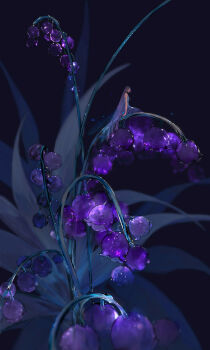 1girl blue_dress commentary_request dress fantasy flower flower_focus gujian_qitan_(series) gujian_qitan_3 highres ibuki_satsuki insect_wings lily_of_the_valley long_hair mini_person minigirl plant plant_focus purple_flower purple_hair sitting solo very_long_hair wings yun_wuyue_(gujian_qitan)