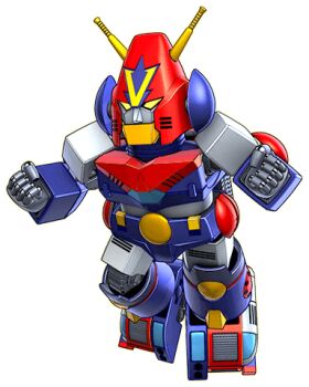 3d chibi choudenji_robo_combattler_v clenched_hands combattler_v_(robot) looking_ahead lowres mecha no_humans official_art robot running science_fiction solo super_robot super_robot_wars super_robot_wars_dd transparent_background