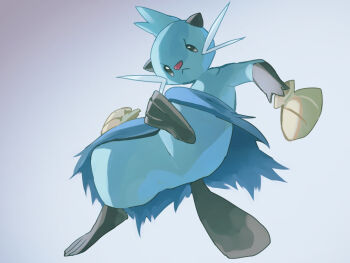 blue_fur closed_mouth commentary_request dewott fusenryo gen_5_pokemon holding holding_shell looking_at_viewer nintendo pokemon pokemon_(creature) pokemon_focus seashell shell tail whiskers