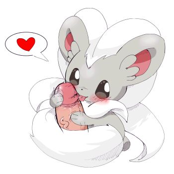 absurdres animal_focus animal_sexualization bestiality blush cinccino closed_mouth disembodied_penis erection fellatio fluffy full_body gen_5_pokemon grey_eyes happy heart highres licking licking_penis looking_at_viewer nintendo oral penis penis_on_cheek pokemon pokemon_(creature) red_leopard saliva simple_background smile solo_focus speech_bubble spoken_heart uncensored veins veiny_penis white_background