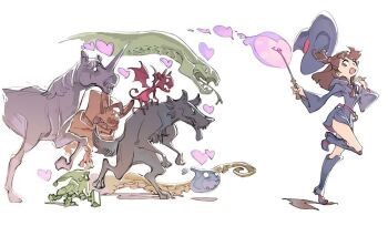 10s 1girl beard belt boots brown_eyes chasing creature demon dragon_quest dress dwarf facial_hair flying full_body hammer hat heart holding holding_wand horse kagari_atsuko knee_boots leg_up little_witch_academia long_sleeves looking_at_viewer magic monster no_socks o_o official_art open_mouth purple_dress purple_hat running sharp_teeth short_dress simple_background slime_(creature) slime_(dragon_quest) slime_(substance) snake teeth tentacles tongue topknot trigger_(company) unicorn walking wand werewolf white_background wide_sleeves witch_hat wolf yoshinari_you