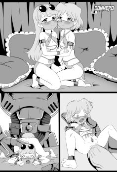 1boy 2girls age_difference aged_down ahegao anal ass blonde_hair blush breasts character_request clitoris comic doggystyle feet glasses harem_outfit heart hetero highres l-conhero large_penis legs leni_loud loli looking_at_penis looking_at_viewer looking_down lori_loud monochrome multiple_girls navel nipples on_bed open_mouth penis pussy sex sex_from_behind sitting small_breasts smile spread_legs tears the_loud_house tongue tongue_out veins veiny_penis warhammer_40k