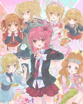 Rule 34 | !?, 1boy, 6+girls, absurdres, ahoge, armband, black jacket, blazer, blonde hair, blue eyes, blush, bottle, bow, brown eyes, brown hair, crossdressing, crossdressing (mtf), dia (shugo chara!), el (shugo chara!), food, guardian chara, hair bow, highres, hinamori amu, holding, holding bottle, hoshina utau, hotori tadase, jacket, ketchup bottle, lulu de morcerf, maid, maid headdress, male maid, mashiro rima, miki (shugo chara!), mixed harem, multiple girls, necktie, omelet, omurice, one side up, open clothes, open jacket, pink hair, plaid clothes, plaid skirt, pleated skirt, purple eyes, ran (shugo chara!), red armband, red bow, red eyes, red necktie, red skirt, sakurai yua, school uniform, seiyo academy school uniform, shirt, shugo chara!, skirt, suu (shugo chara!), twintails, unmoving pattern, white shirt, xiaoyan diaoyushao, yellow eyes, yuiki yaya
